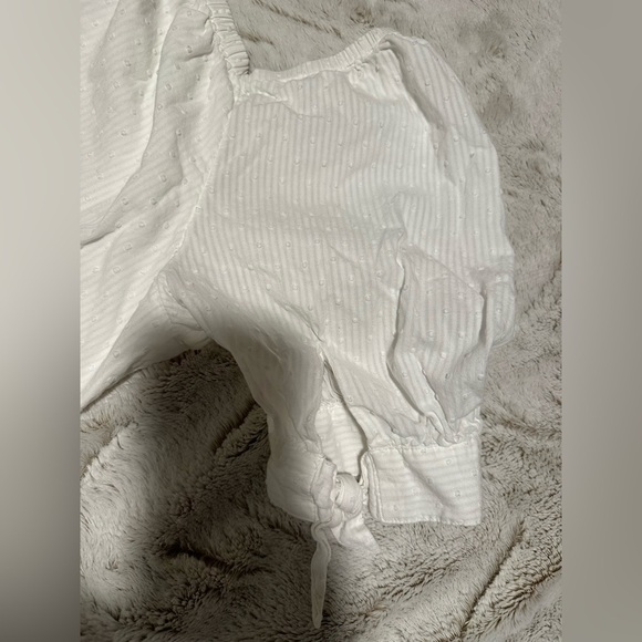 LC Lauren Conrad Square Top Button Down Bow Tie Sleeve Blouse - Picture 8 of 10